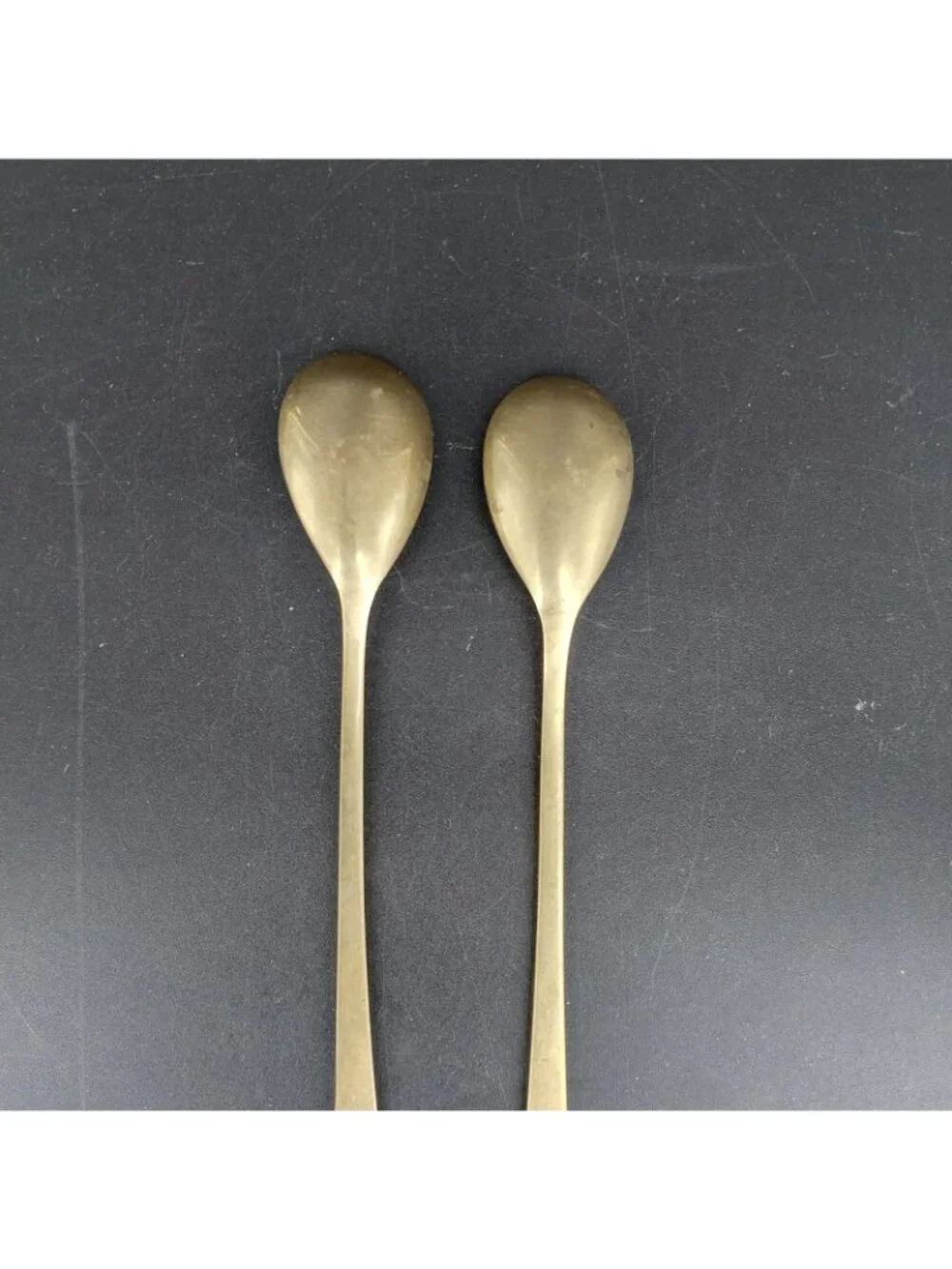 Dirigold Regal Long Handle Spoon Set 2 Dirilyte Alloy Satin Ice Tea Coffee Cream
